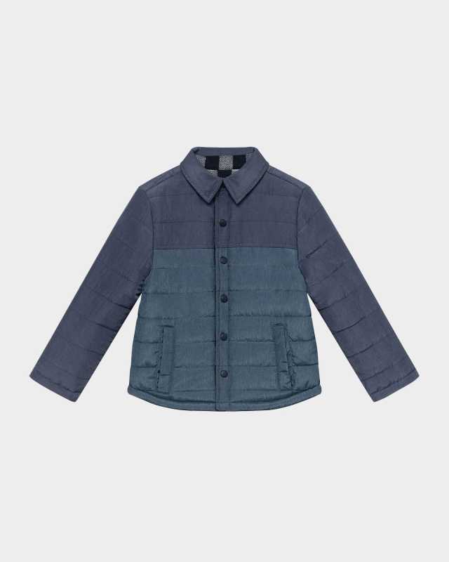 Boy's Reversible Flannel Puffer Jacket, Size 2T-